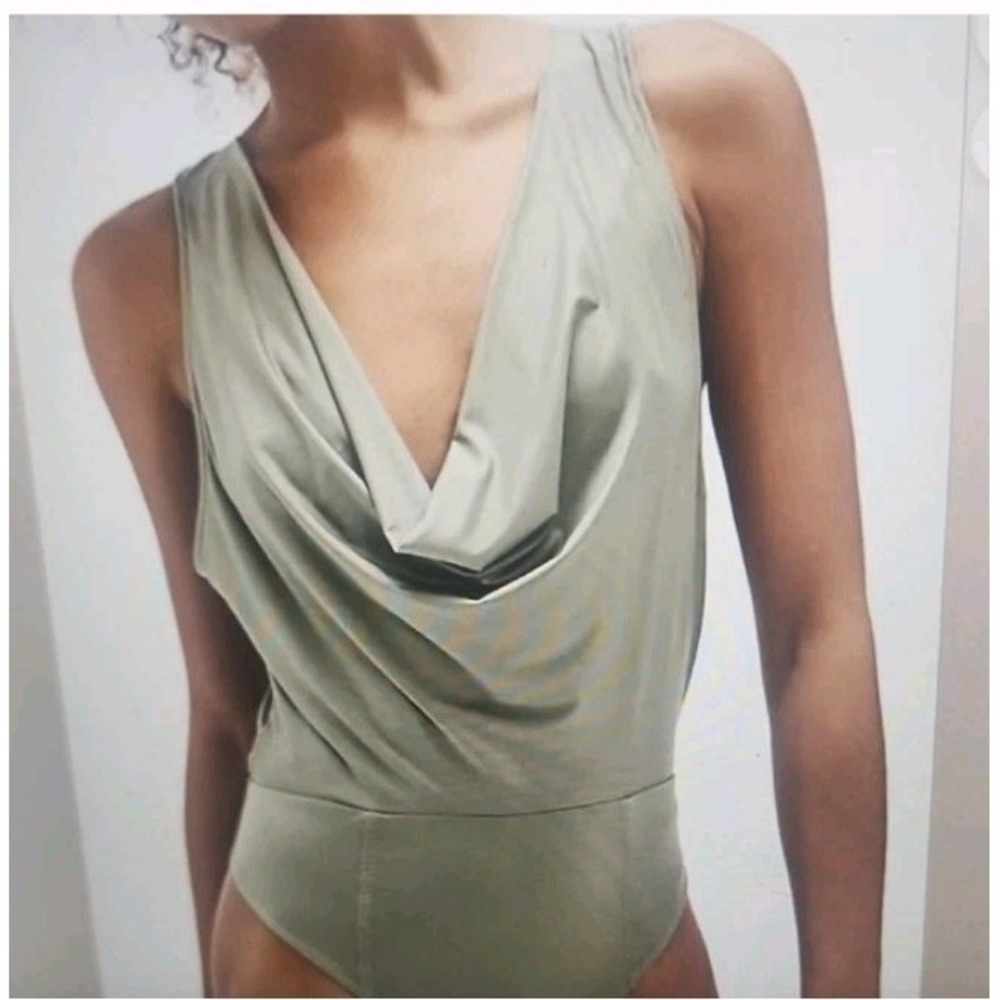 Free People When & Where Bodysuit Green Size M NWOT